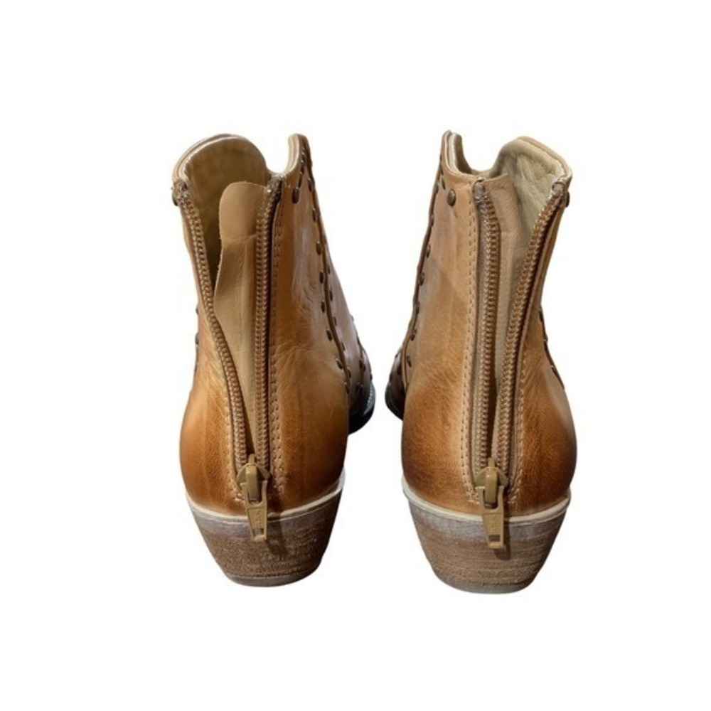 Diba True Studded Leather Ankle Boots Cognac Western Boho Women's 7.5 - Picture 11 of 16